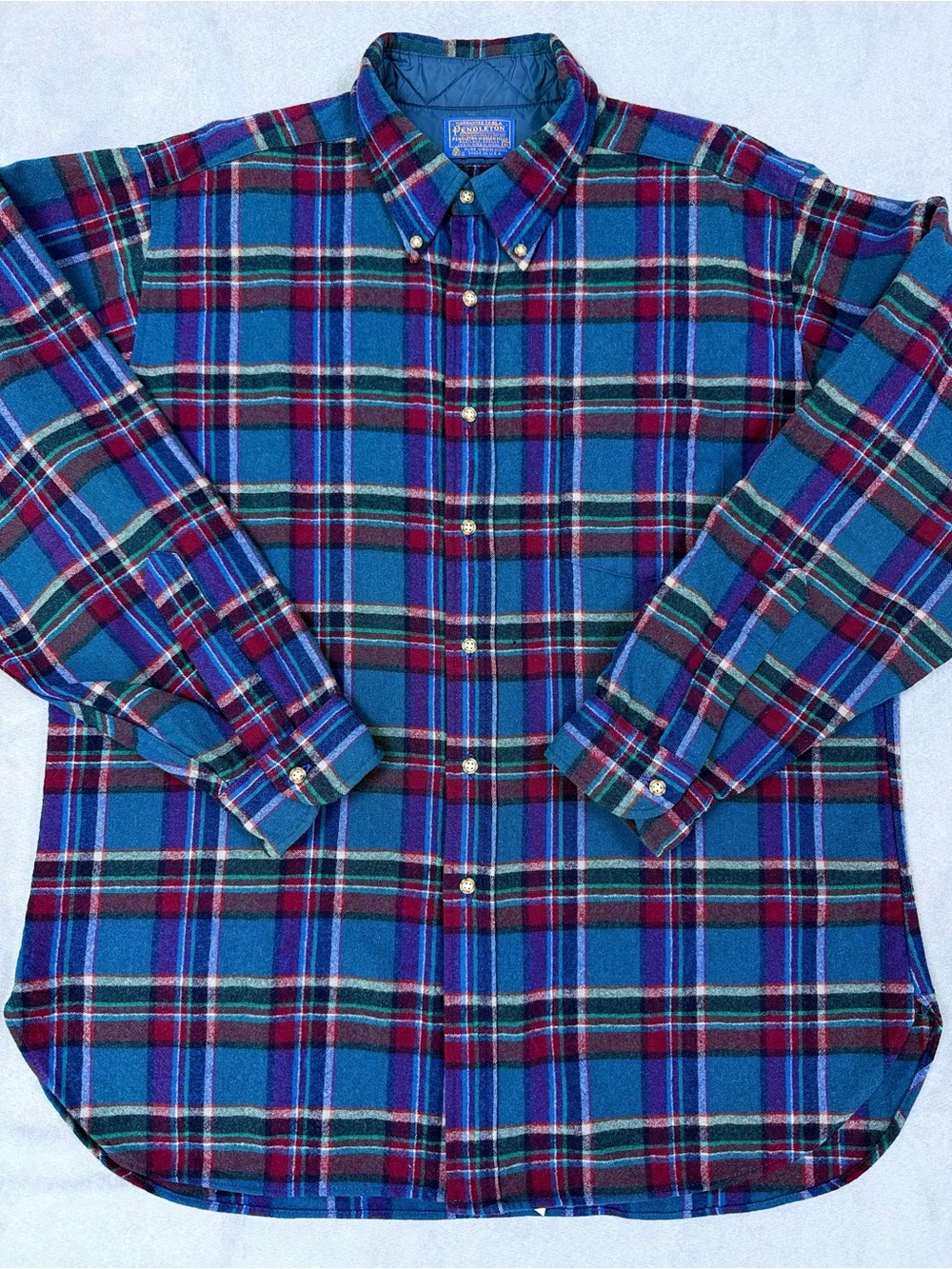 Pendleton Virgin Wool Plaid Button Down Shirt Made in USA